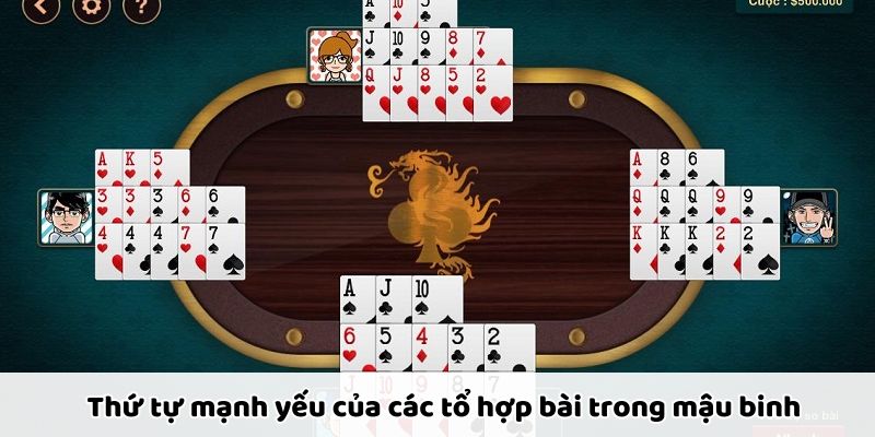 Thứ tự mạnh yếu của các tổ hợp bài trong mậu binh giúp sắp xếp bài chuẩn