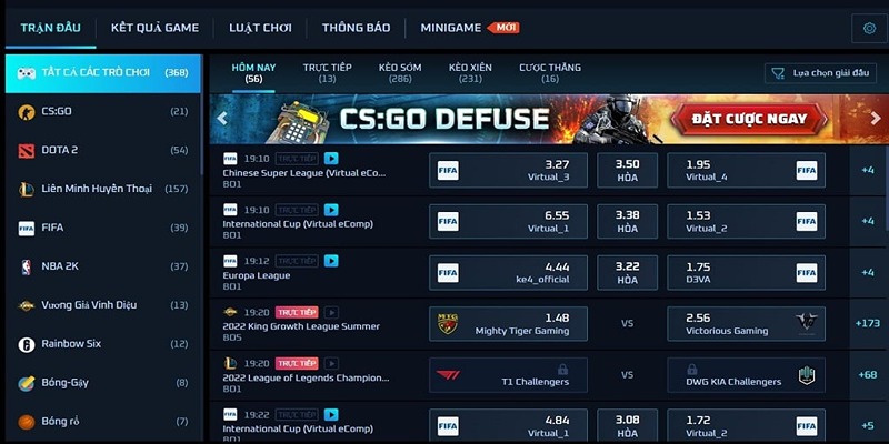 Những siêu phẩm có mặt tại TF Gaming FB88 