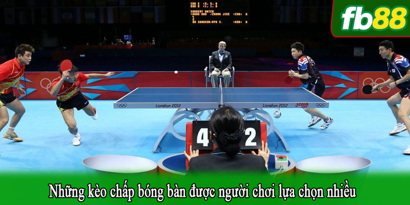 Những kèo chấp bóng bàn được người chơi lựa chọn nhiều